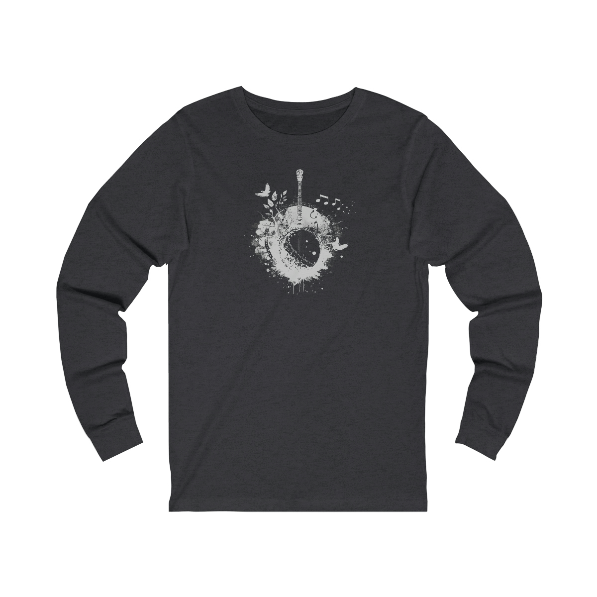"Banjo, Naturally" - Abstract Banjo/Nature Art - Long Sleeve Banjo Shirt - Adult/Unisex Sizes