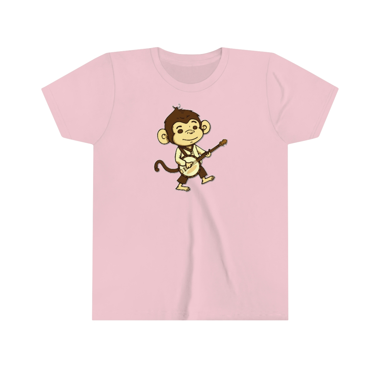 "Banjo Bonobo" - Monkey Playing The Banjo - Short Sleeve Banjo Shirt - Youth Sizes - Image 7