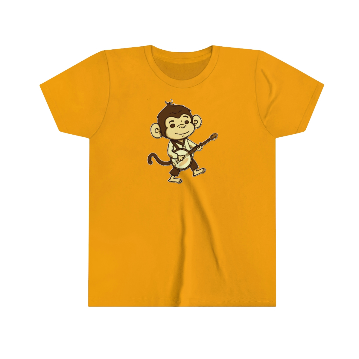 "Banjo Bonobo" - Monkey Playing The Banjo - Short Sleeve Banjo Shirt - Youth Sizes