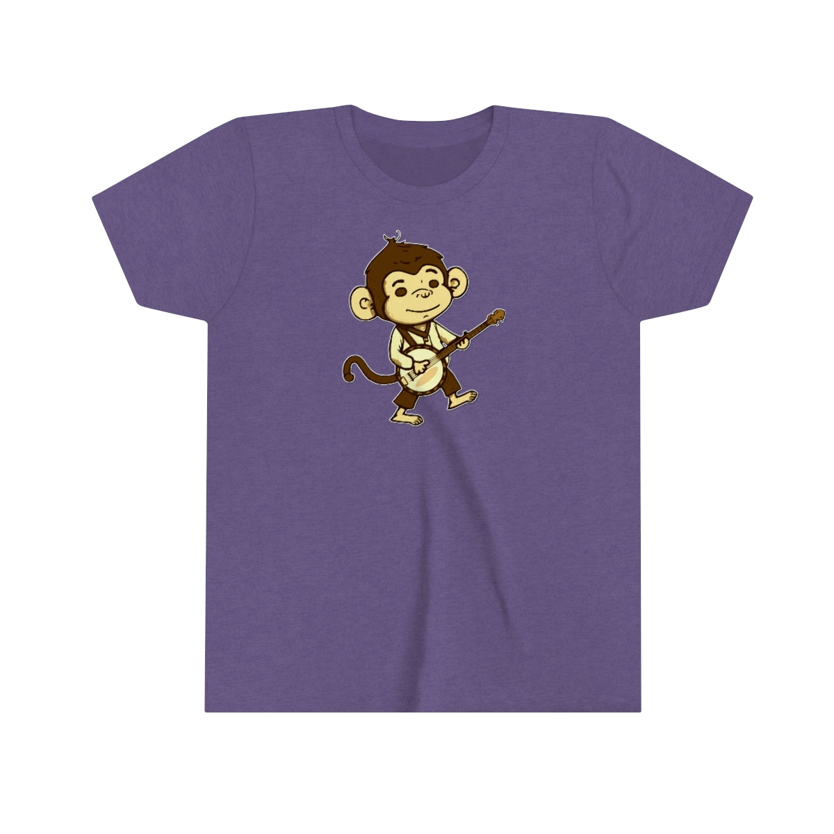 "Banjo Bonobo" - Monkey Playing The Banjo - Short Sleeve Banjo Shirt - Youth Sizes - Image 6