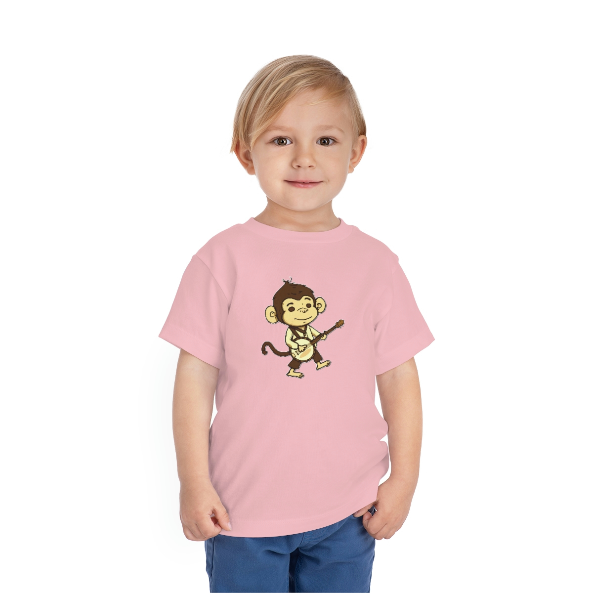 "Banjo Bonobo" - Monkey Playing The Banjo - Short Sleeve Banjo Shirt - Toddler Sizes - Image 12