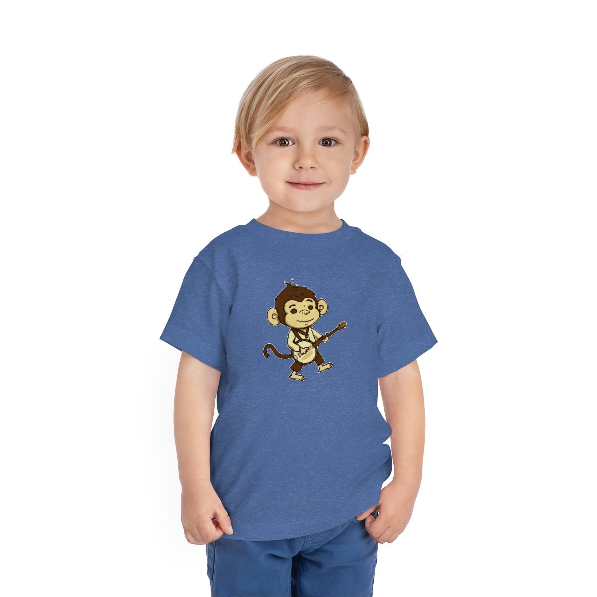 "Banjo Bonobo" - Monkey Playing The Banjo - Short Sleeve Banjo Shirt - Toddler Sizes - Image 10