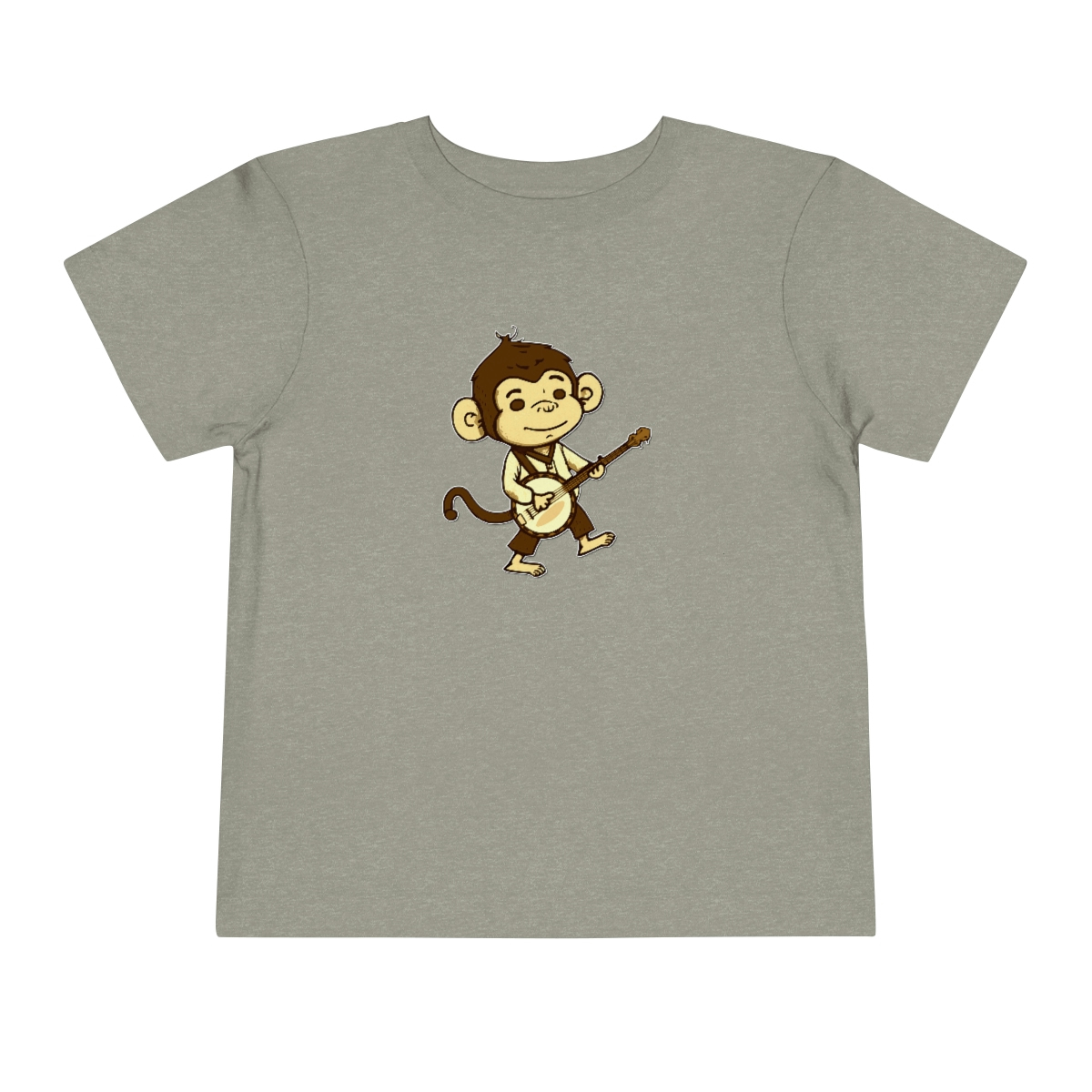 "Banjo Bonobo" - Monkey Playing The Banjo - Short Sleeve Banjo Shirt - Toddler Sizes - Image 5