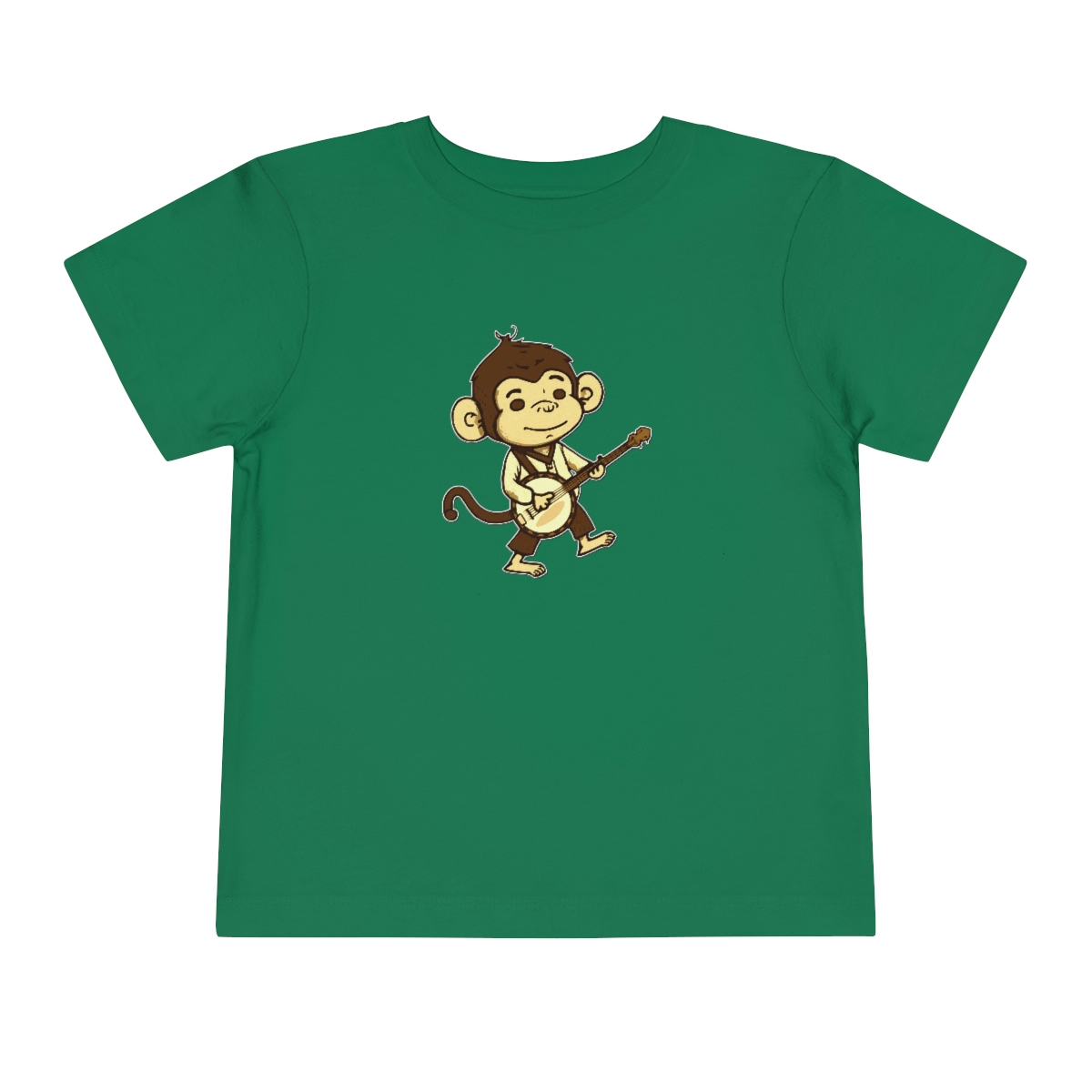 "Banjo Bonobo" - Monkey Playing The Banjo - Short Sleeve Banjo Shirt - Toddler Sizes - Image 7