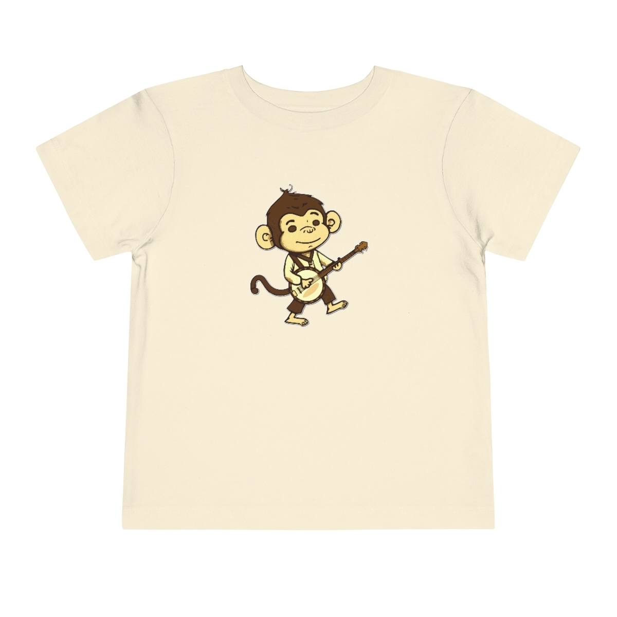 "Banjo Bonobo" - Monkey Playing The Banjo - Short Sleeve Banjo Shirt - Toddler Sizes - Image 3