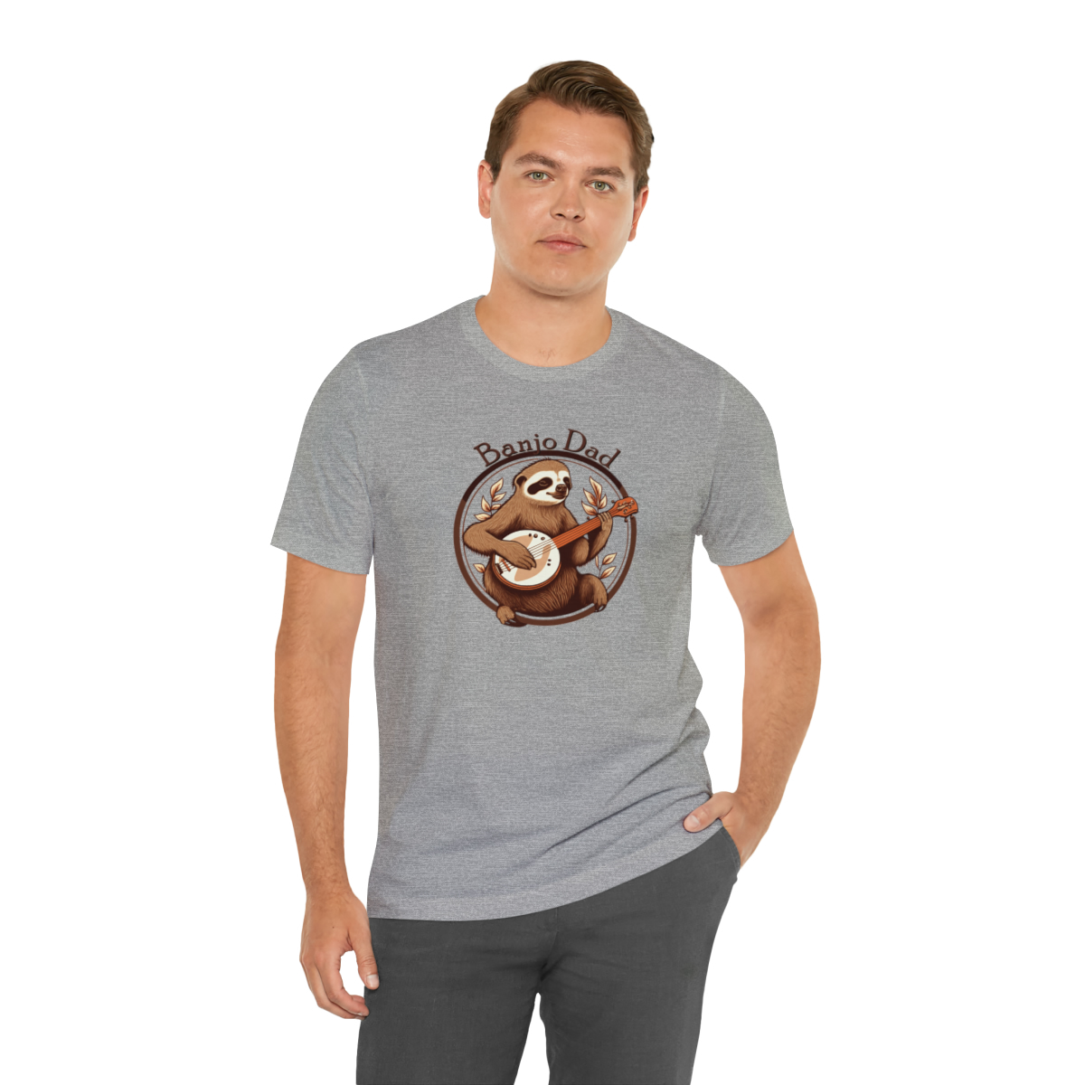 Banjo Dad - Sloth Banjo Shirt - Short Sleeve T - Banjo Gift, Fathers Day, Gift for Dad, Banjo Player, Bluegrass Music, Dad Musician Gift - Image 114
