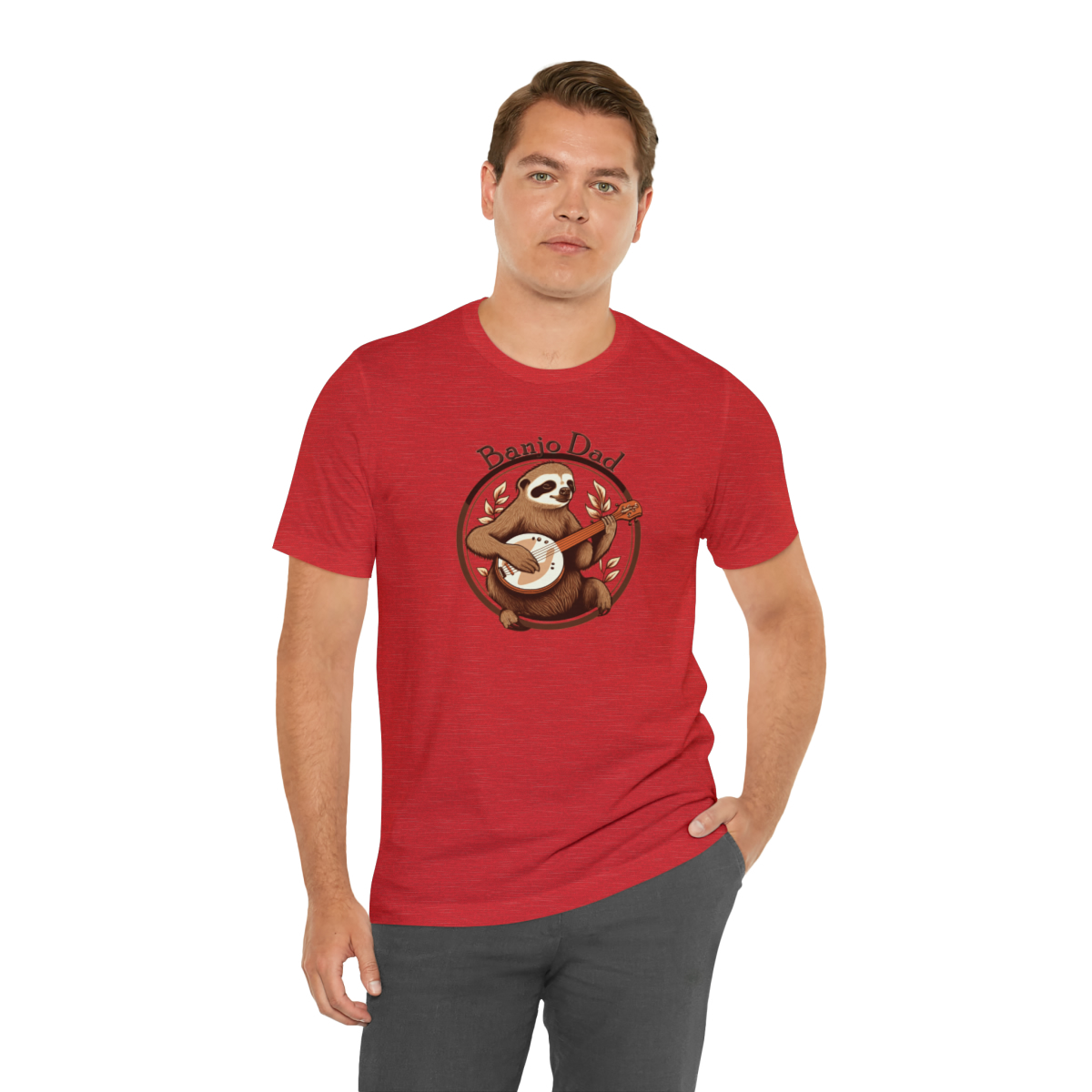 Banjo Dad - Sloth Banjo Shirt - Short Sleeve T - Banjo Gift, Fathers Day, Gift for Dad, Banjo Player, Bluegrass Music, Dad Musician Gift - Image 138
