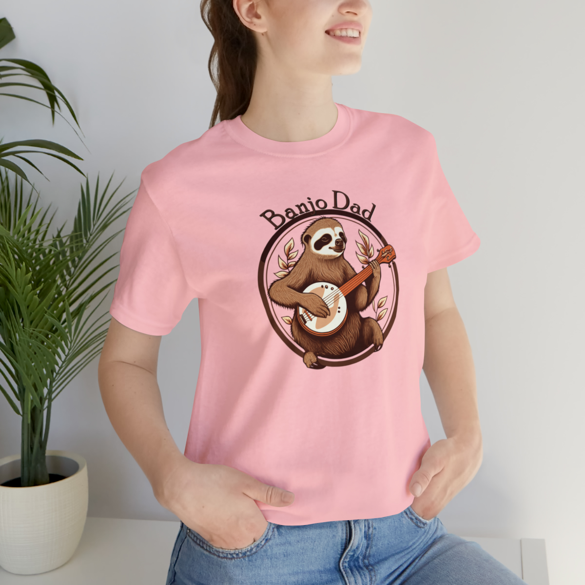 Banjo Dad - Sloth Banjo Shirt - Short Sleeve T - Banjo Gift, Fathers Day, Gift for Dad, Banjo Player, Bluegrass Music, Dad Musician Gift - Image 129