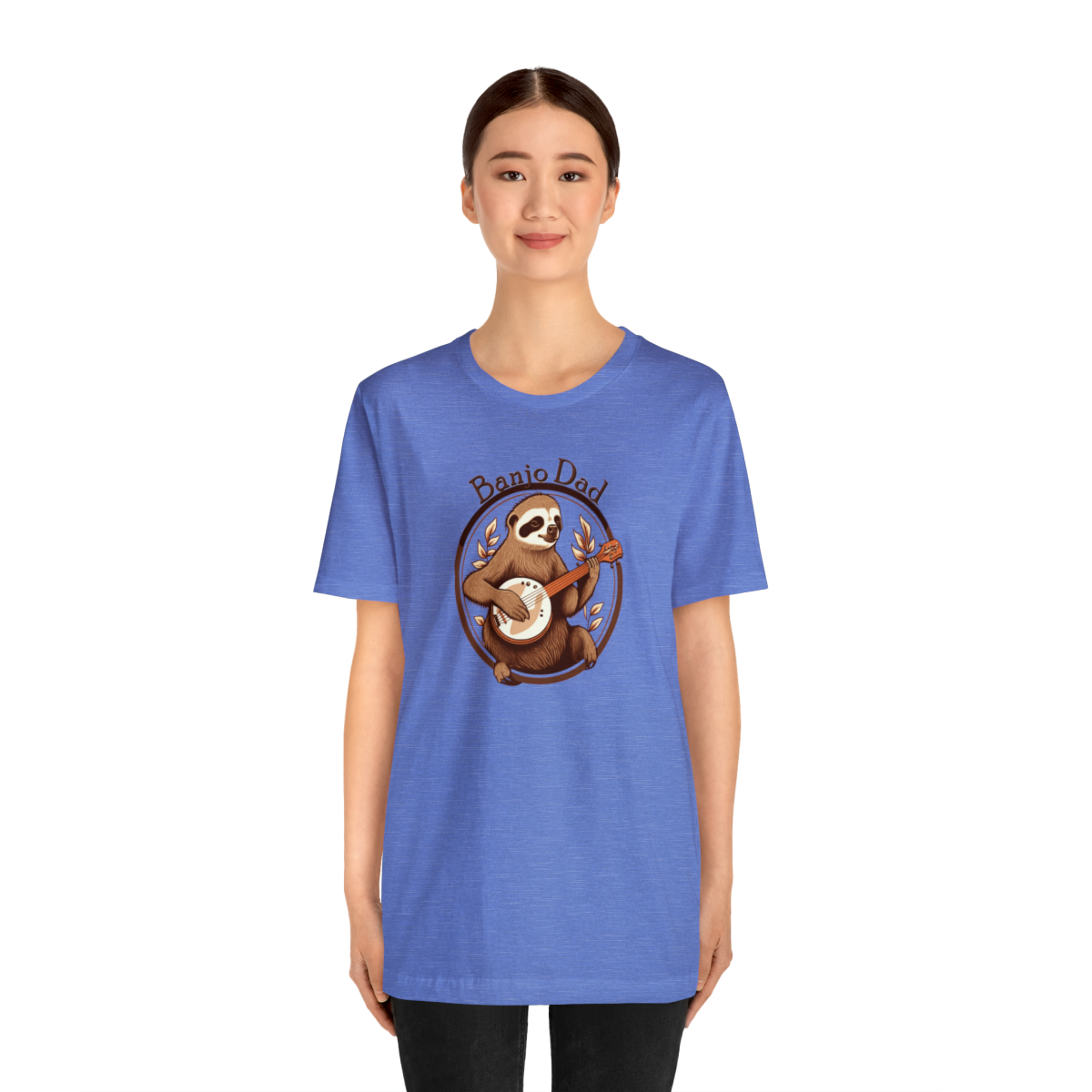 Banjo Dad - Sloth Banjo Shirt - Short Sleeve T - Banjo Gift, Fathers Day, Gift for Dad, Banjo Player, Bluegrass Music, Dad Musician Gift - Image 3