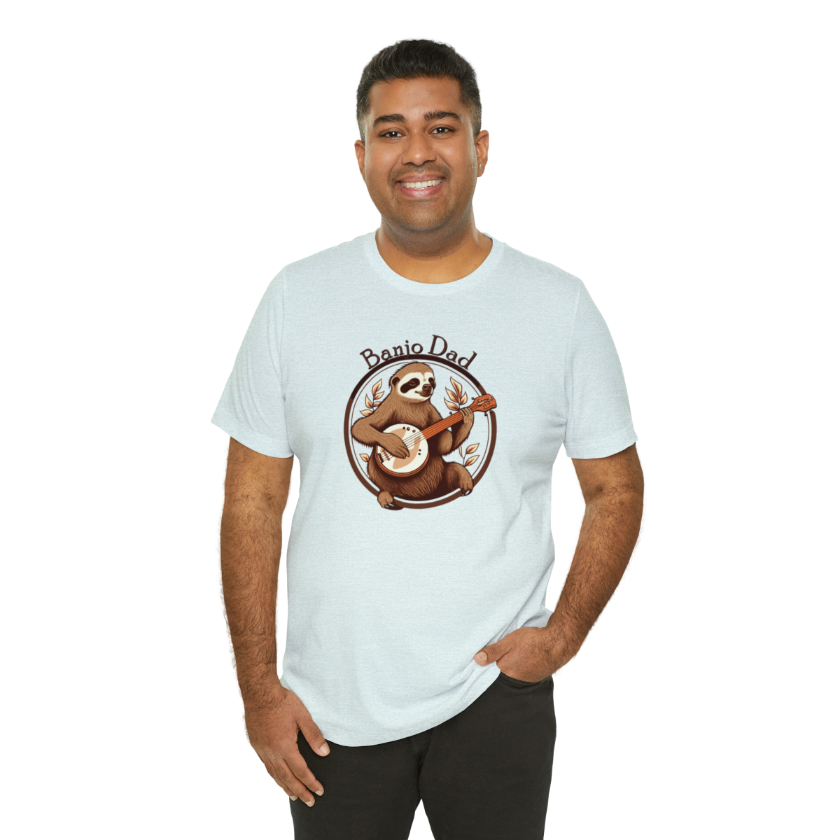 Banjo Dad - Sloth Banjo Shirt - Short Sleeve T - Banjo Gift, Fathers Day, Gift for Dad, Banjo Player, Bluegrass Music, Dad Musician Gift - Image 104