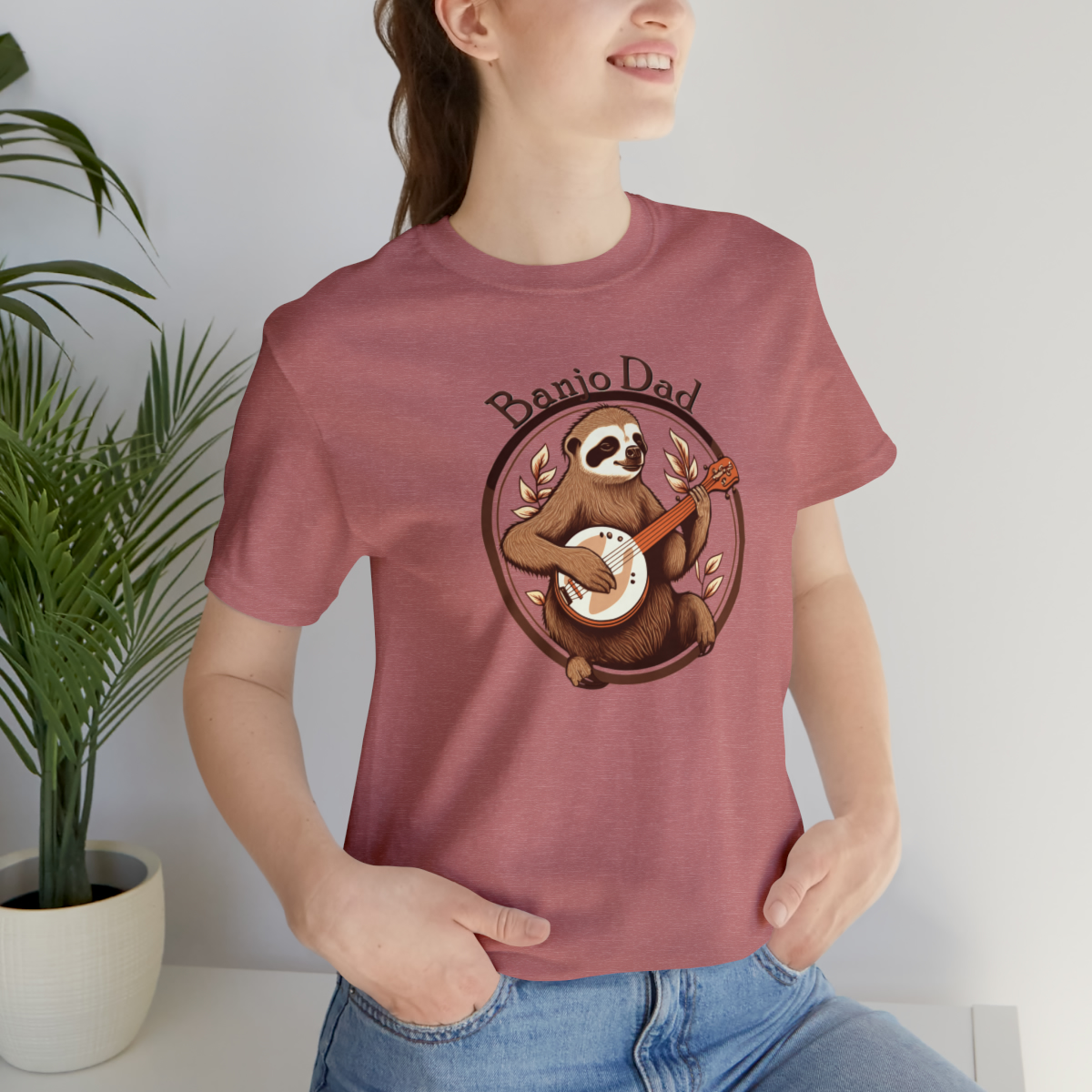 Banjo Dad - Sloth Banjo Shirt - Short Sleeve T - Banjo Gift, Fathers Day, Gift for Dad, Banjo Player, Bluegrass Music, Dad Musician Gift - Image 45